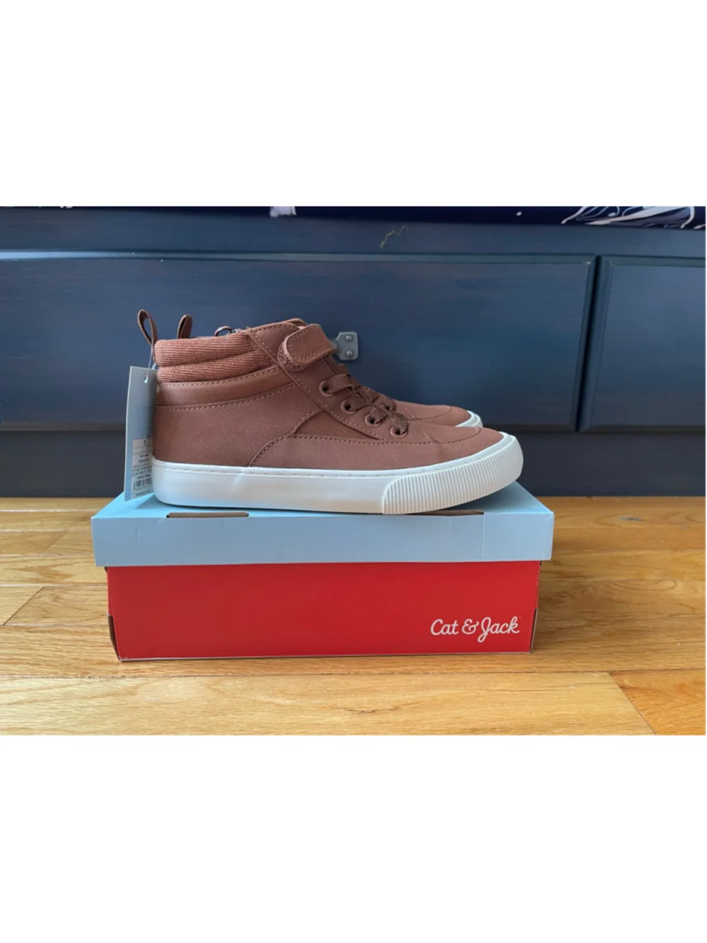 Boys Cat & Jack Robert High-Top Sneaker Boots Brown Size 1 Kid Youth